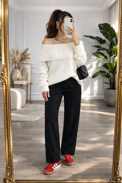 Suéter cuello bandeja