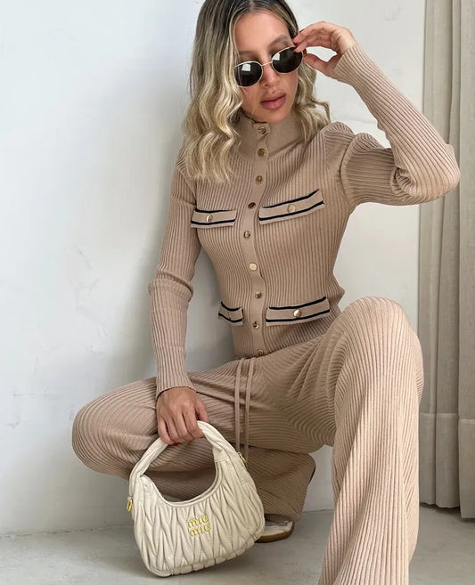 Set tejido Chanel Camel