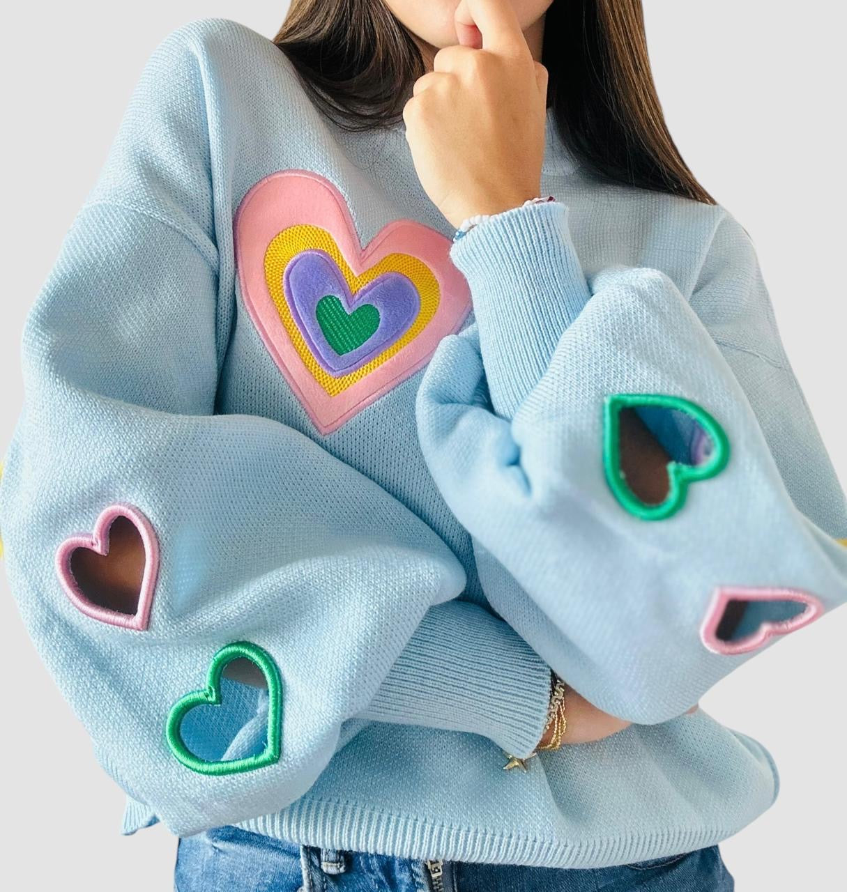 Suéter corazón troquelado