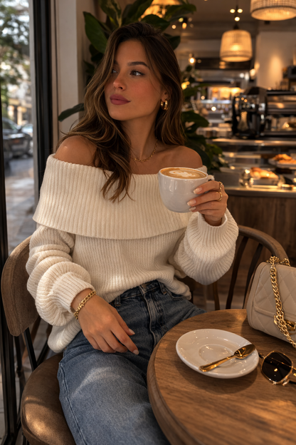 Suéter cuello bandeja