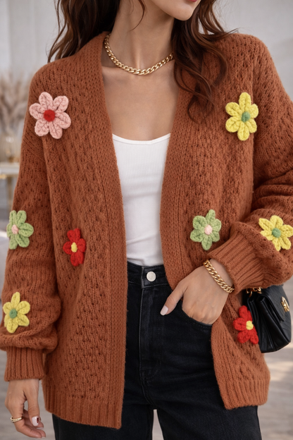 Cardigan Floral terracota