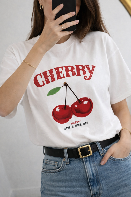 Camiseta Cherries Blanca