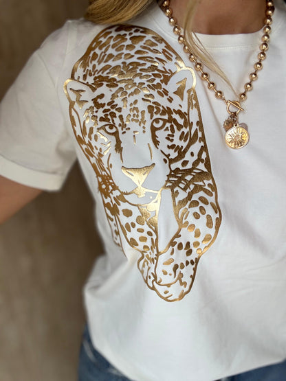 Camiseta Tigre metal Dorado
