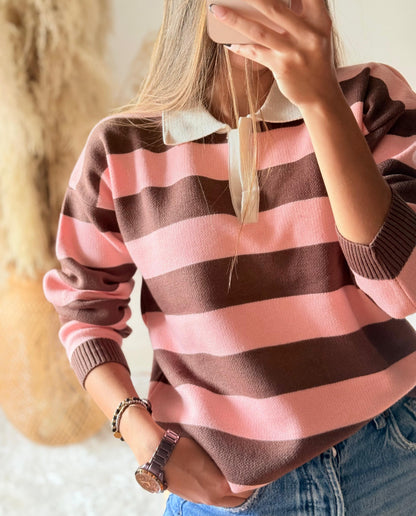 Suéter Zara Café/rosa