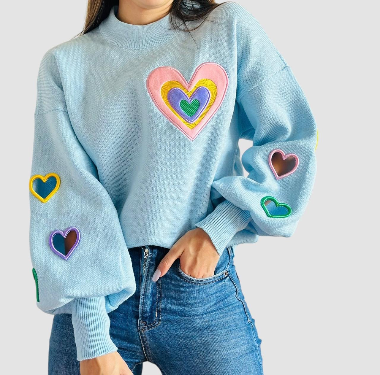 Suéter corazón troquelado