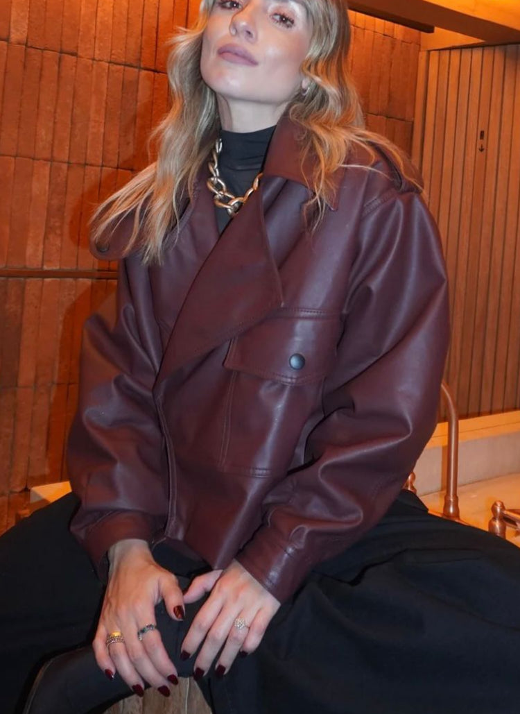 Chaqueta Borgoña Chic