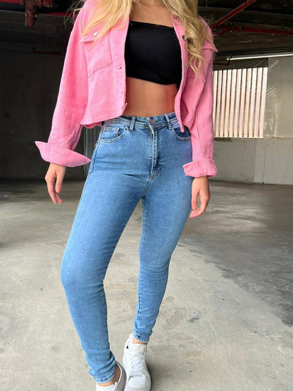 Jean skinny azul medio