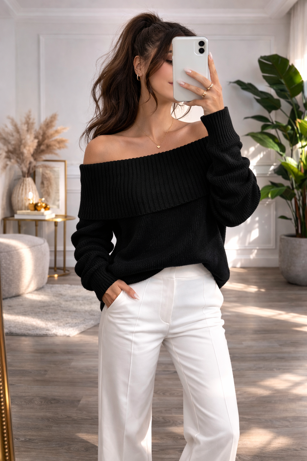 Suéter cuello bandeja