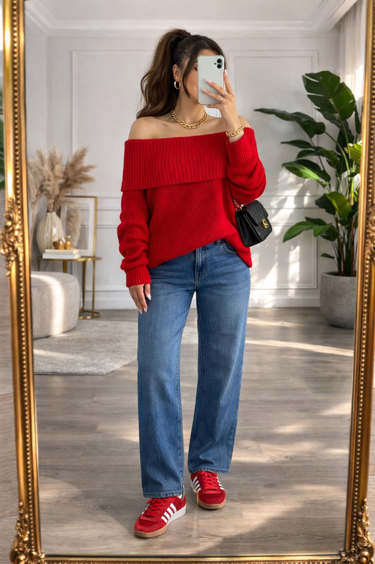 Suéter cuello bandeja