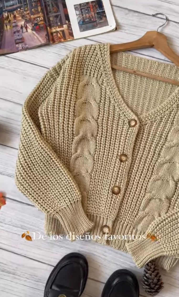 Cardigan tejido grueso