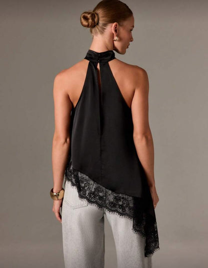 Blusa asimétrica encaje