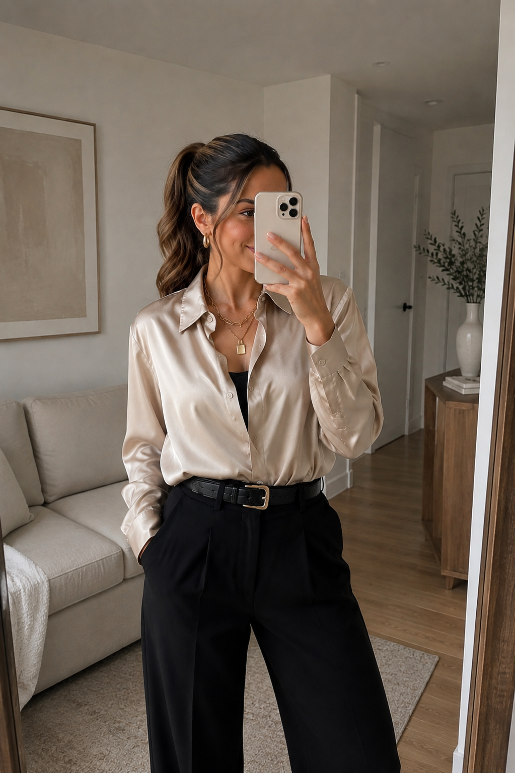 Camisa satin oversize