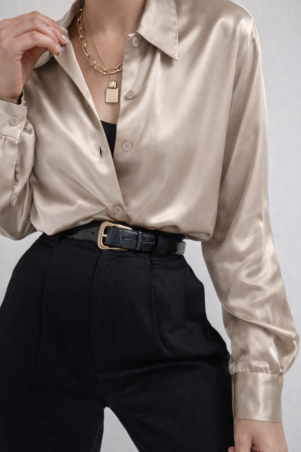 Camisa satin oversize