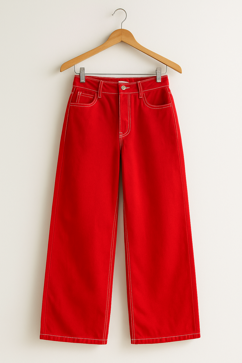 JEAN  bota ancha rojo