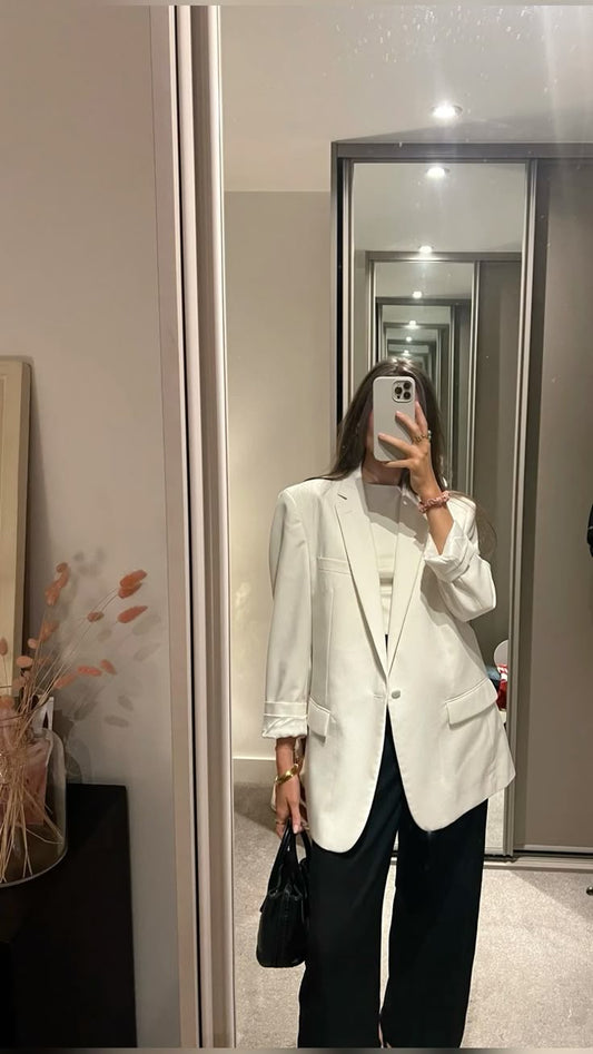 Blazer oversize blanco