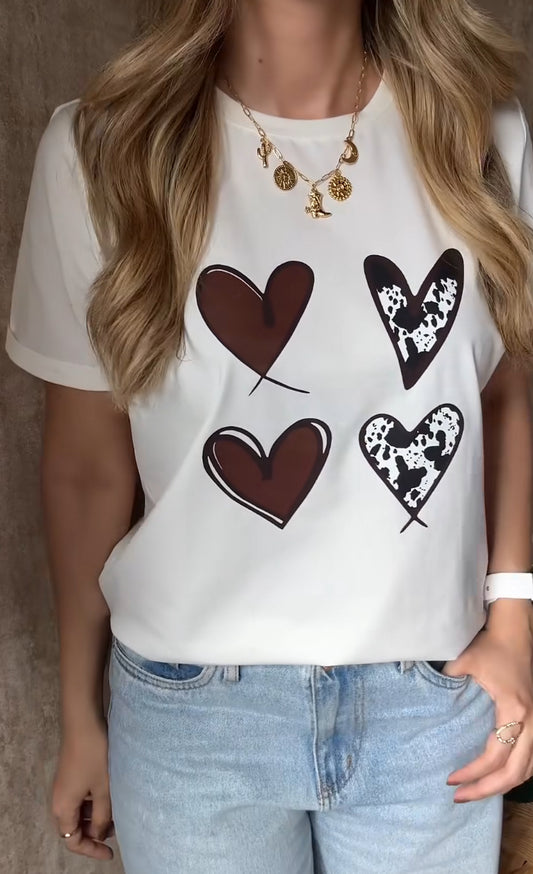 Camiseta corazón print