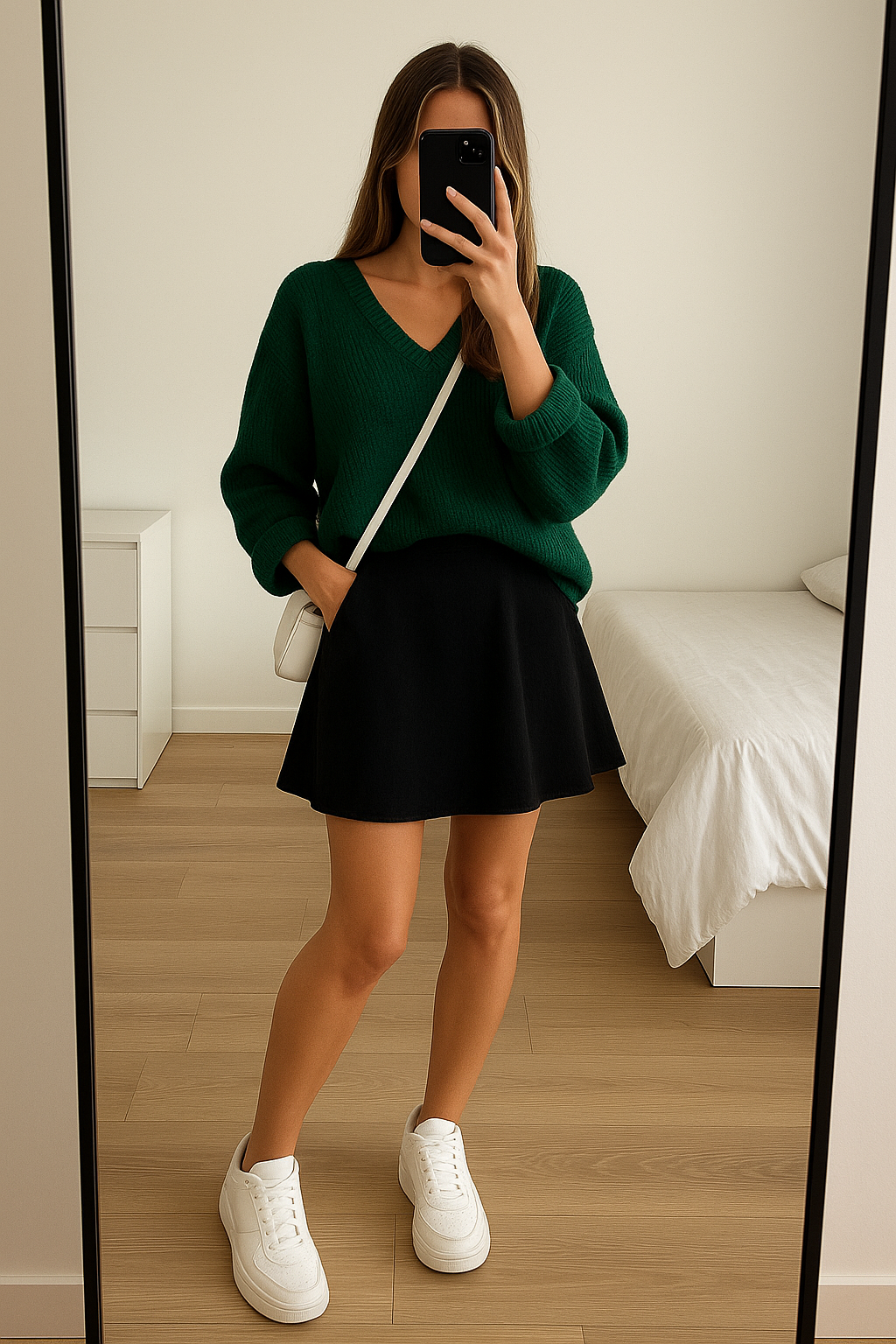 Suéter cuello V tejido