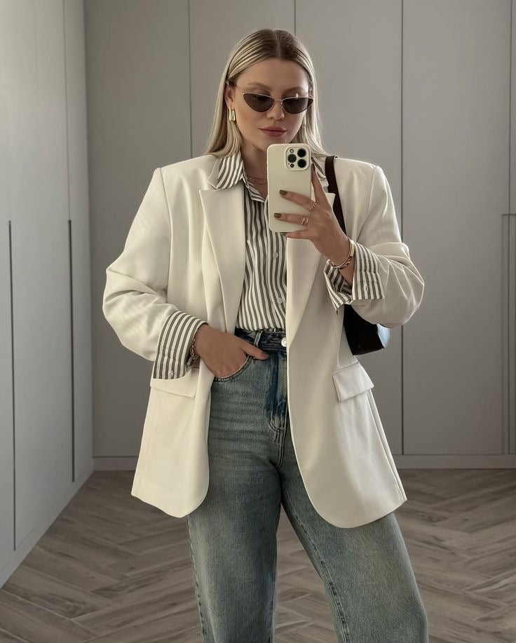 Blazer oversize blanco