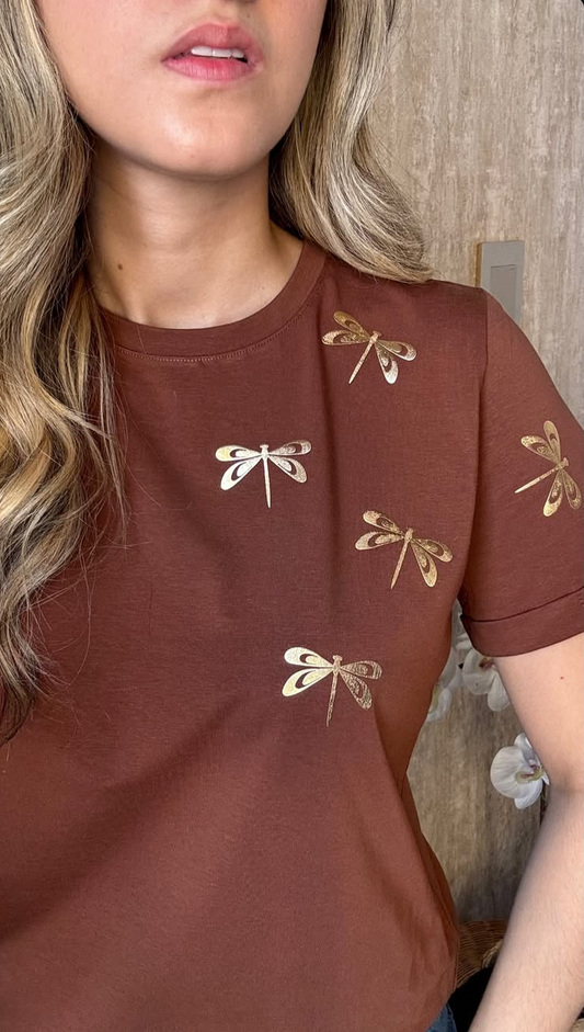 Camiseta libélulas Metalizada