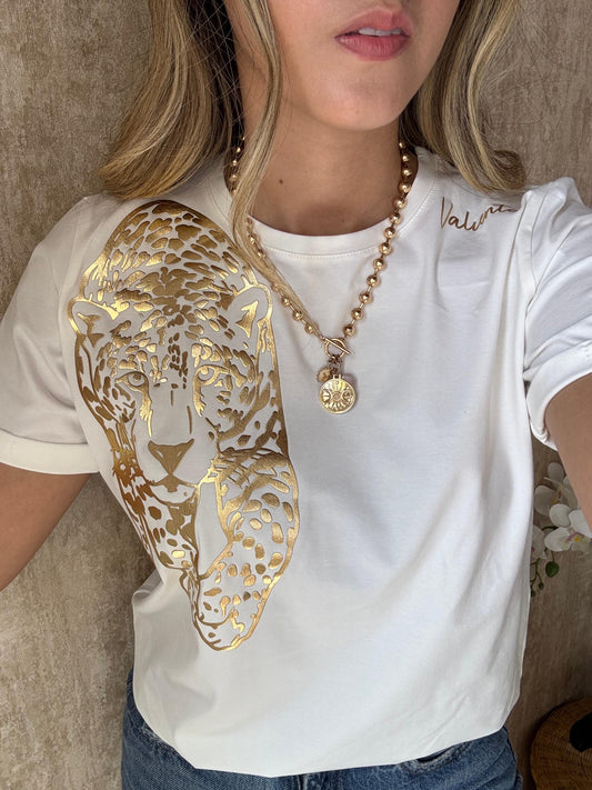Camiseta Tigre metal Dorado