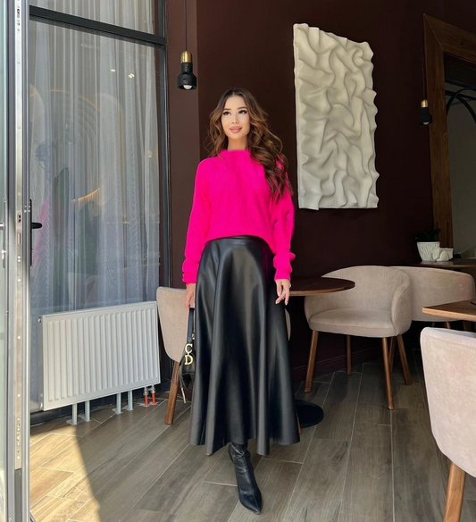 Falda Maxi lisa negra