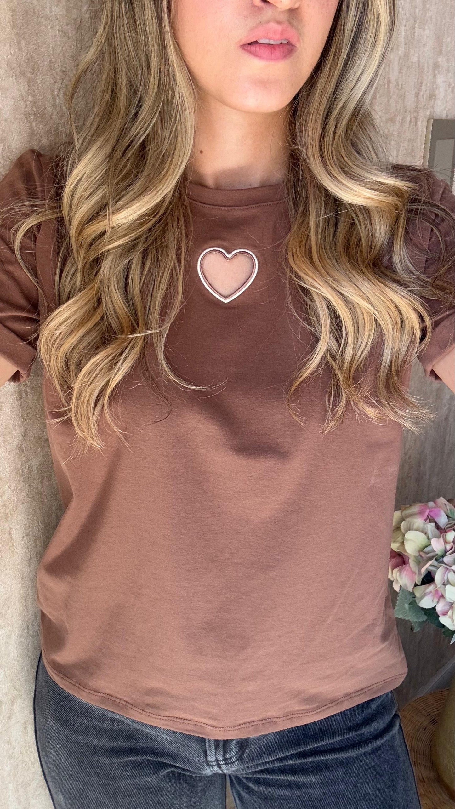 Camiseta corazón troquel