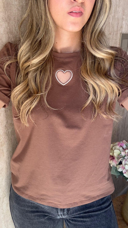Camiseta corazón troquel