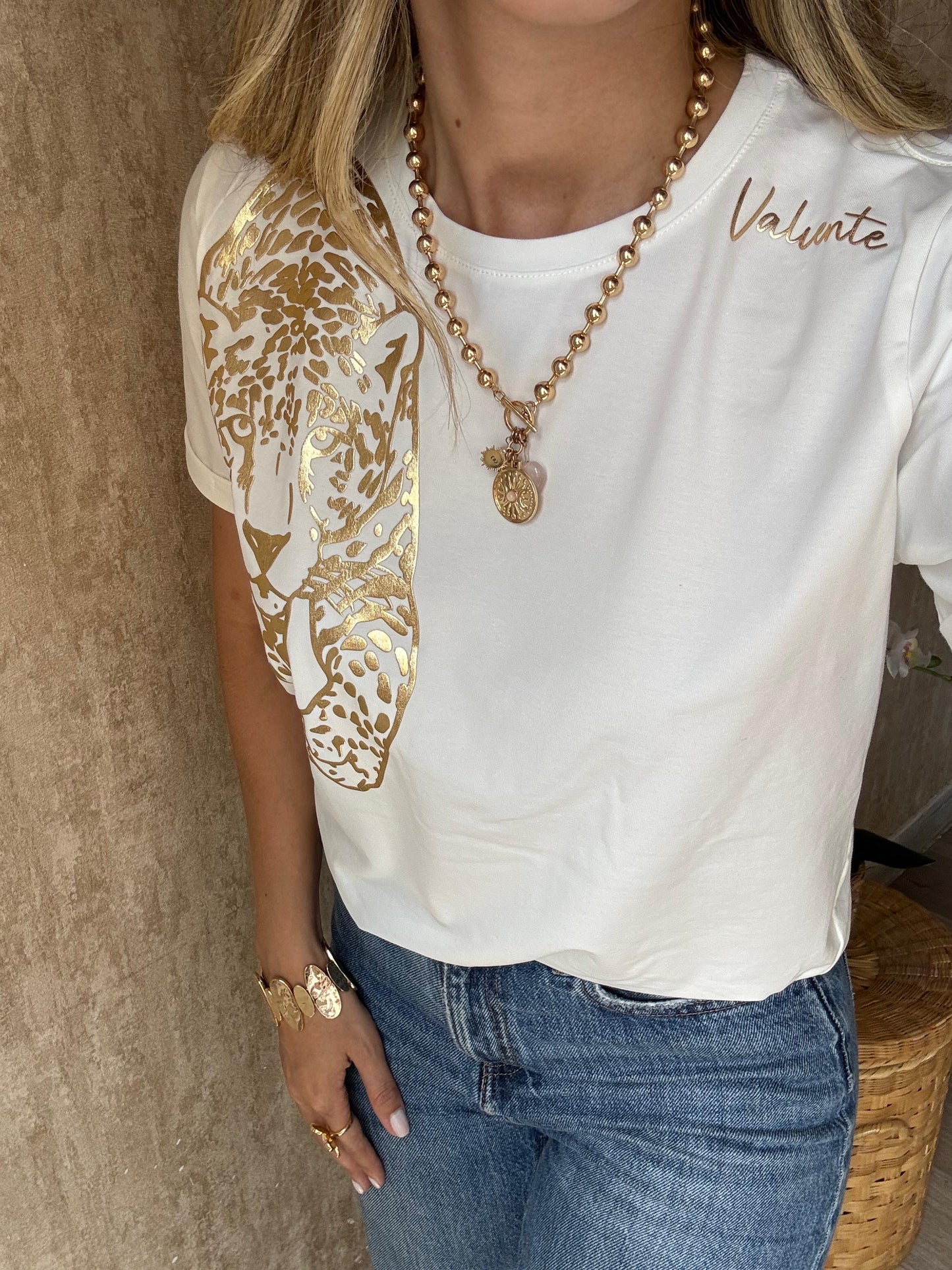 Camiseta Tigre metal Dorado