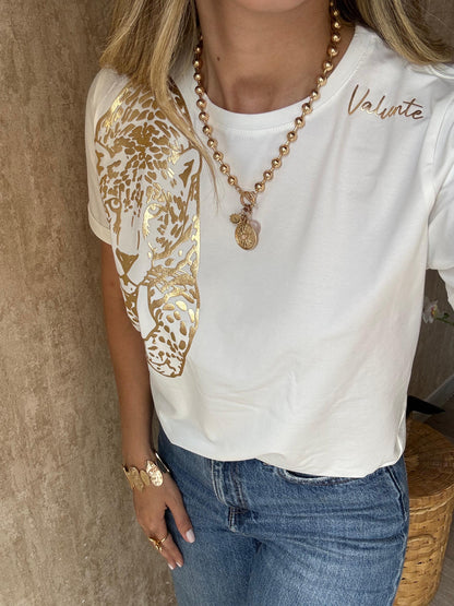 Camiseta Tigre metal Dorado