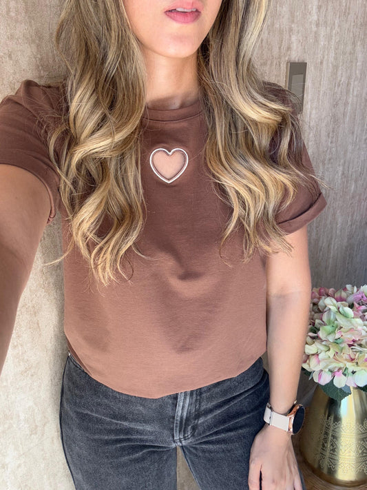 Camiseta corazón troquel