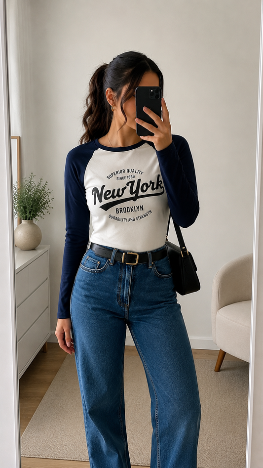 Blusa beisbolera NY