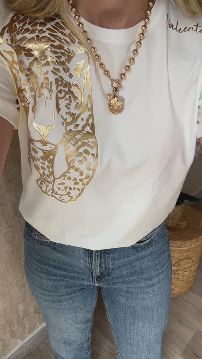 Camiseta Tigre metal Dorado